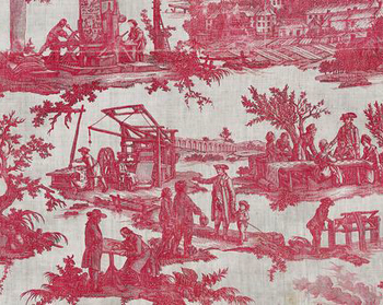 "Les Travaux de la Manufacture", motif dessiné par Jean-Baptiste Huet pour la Manufacture Oberkampf, 1783-1784 ©Getty - Heritage Art/Heritage Images